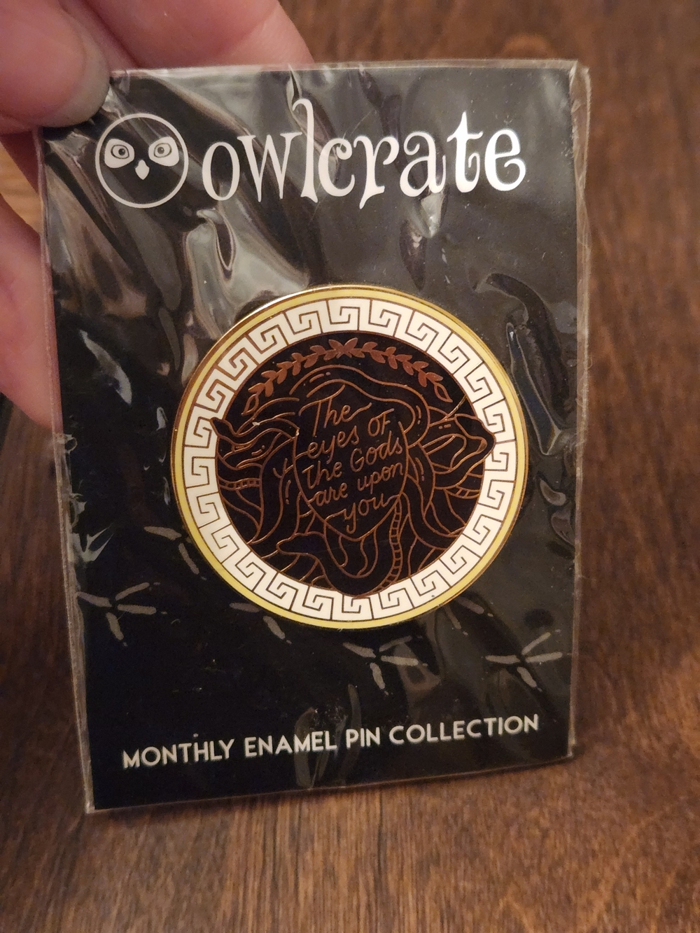 Owlcrate 2021 Black and Gold Enamel Pin - The Eyes of the Gods